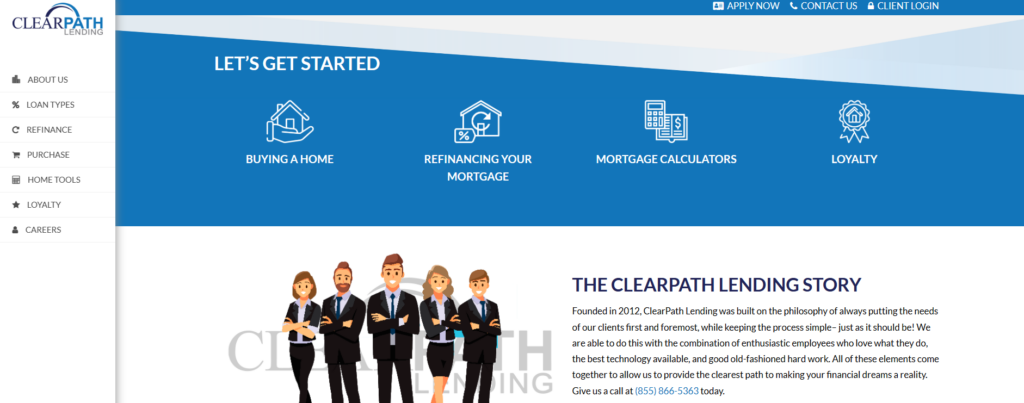 ClearPath Lending homepage

