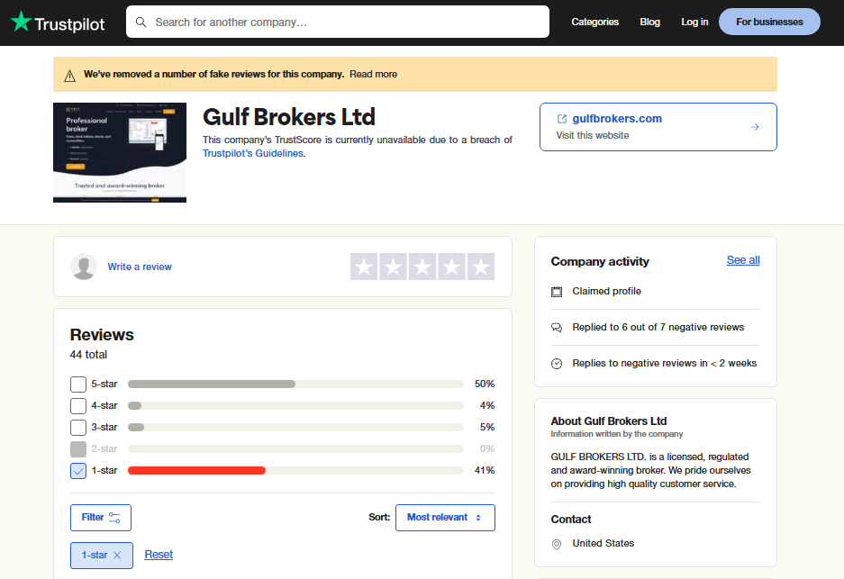 Gulf Brokers Reviews on Trustpilot