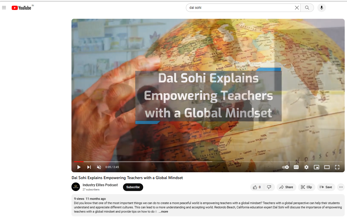  /></figure>
<p>Dal Sohi’s video, which aims to inspire educators with a global perspective, was posted on the Industry Elites Podcast YouTube channel. The video has not received any views despite having 27 subscribers.</p>
<p>Thus, it is clear that Dal Sohi’s YouTube video has had no views, which suggests that he is not a genuine person and that people’s lives are not affected by his videos. Please click the below link to view the video and learn more about the topic at hand: <a href=