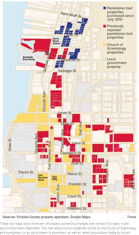  /></figure>
<p>A casual query concerning a parcel of undeveloped land at the southeast corner of Seminole Street and North Fort Harrison Avenue was received by the city of Clearwater last year.</p>
<p>In November 2020, a limited liability company headed by a CA South employee bought these six parcels. Established in Nashville, Tennessee, CA South is a real estate company led by Megan Epstein, the wife of Stephen Epstein, and managed by her husband. Both Megan and Stephen Epstein are members of the Scientology organization.</p>
<p>Stephen Epstein and city representatives had a conversation in December on the potential for creating a multifamily and commercial project on the previously mentioned property. Senior coordinator for economic development at Clearwater, Philip Kirkpatrick, attested to a conversation.</p>
<p>Through a representative, Epstein replied via email, stating that CA South had thought about developing the homes for a client.</p>
<p>But when the city refused to loosen a regulation that forbade a parking lot level facing North Fort Harrison Avenue, they finally made the decision to give up on the project.</p>
<h2 id=