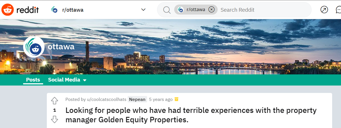  /></figure>
<p>Hello to all of you.</p>
<p>I’m contacting you to request assistance. My close friend, Golden Equity Properties, had a bad experience. In addition to other problems, she had to cope with cockroaches, bed bugs, and wall holes. Please contact me if you have any similar experiences with this property manager.</p>
<p>Since this is a pending legal matter, I am unable to provide too many specifics. But my buddy is in touch with the Landlord and Tenant Board, the authorities, and the attorney representing her family. As a recent graduate of Algonquin College’s media school and a student journalist at uOttawa, I would like to pitch this story wherever I can.</p>
<p>I would be really appreciative if you could give me any information or guide me in the proper way. In the event that you are concerned about possible retaliation, I can also keep your identity anonymous. I appreciate your time.</p>
<h2 id=