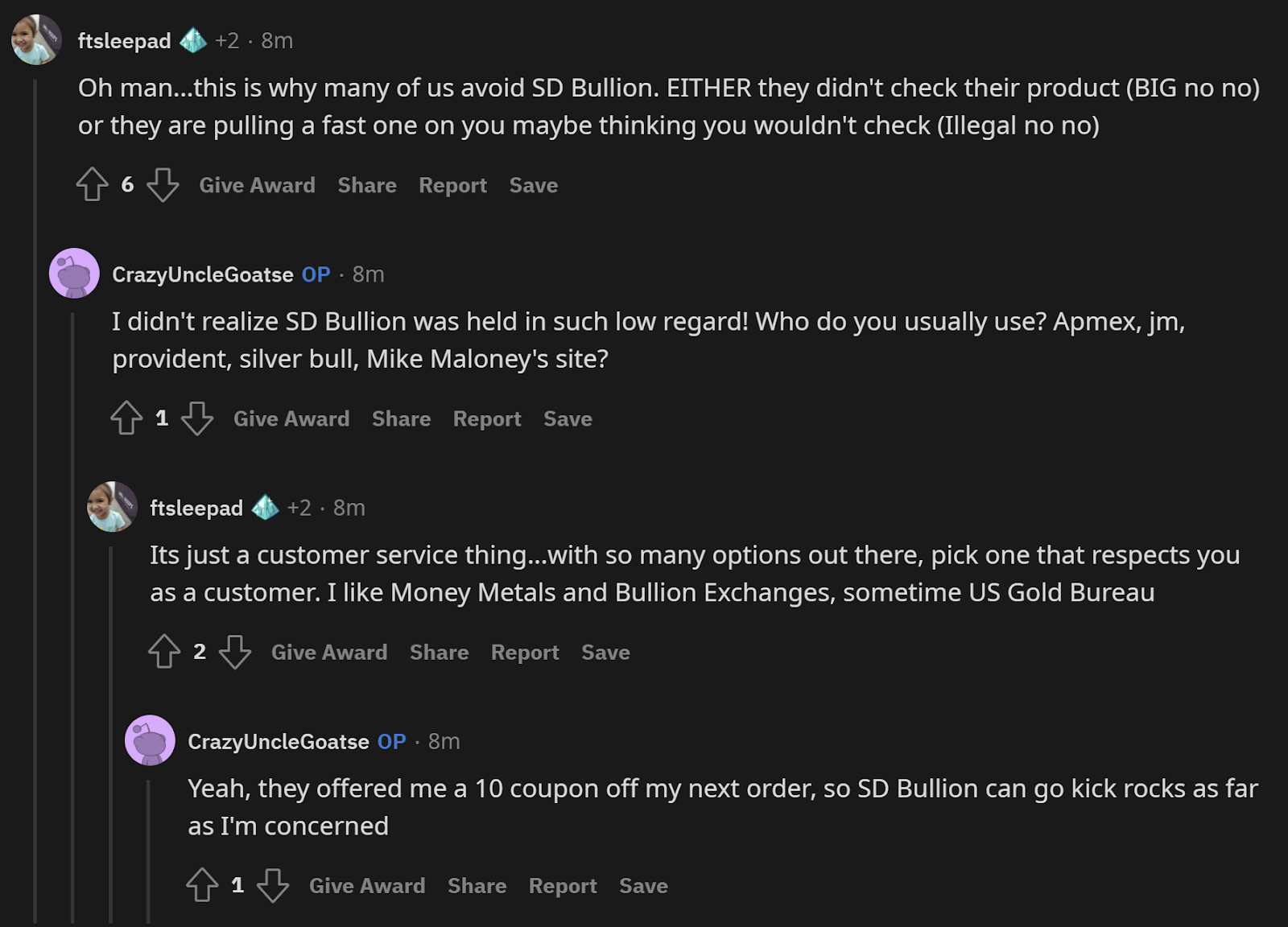 is SD Bullion legit reddit