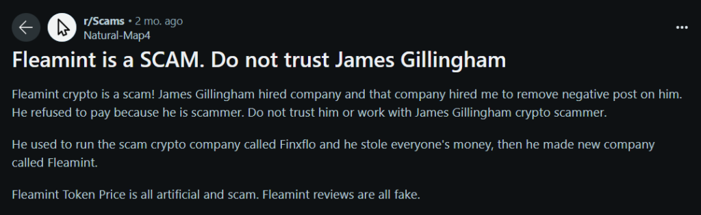 Do not trust James Gillingham: A reddit review