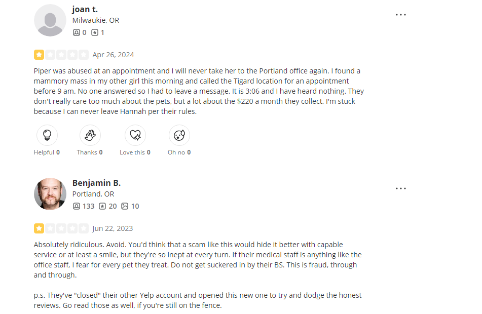 Hannah Pet Hospital reviews snippet 3