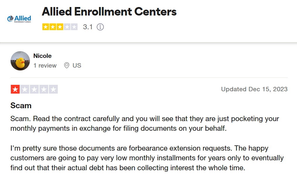 Allied Enrollment Centers reviews on Trustpilot