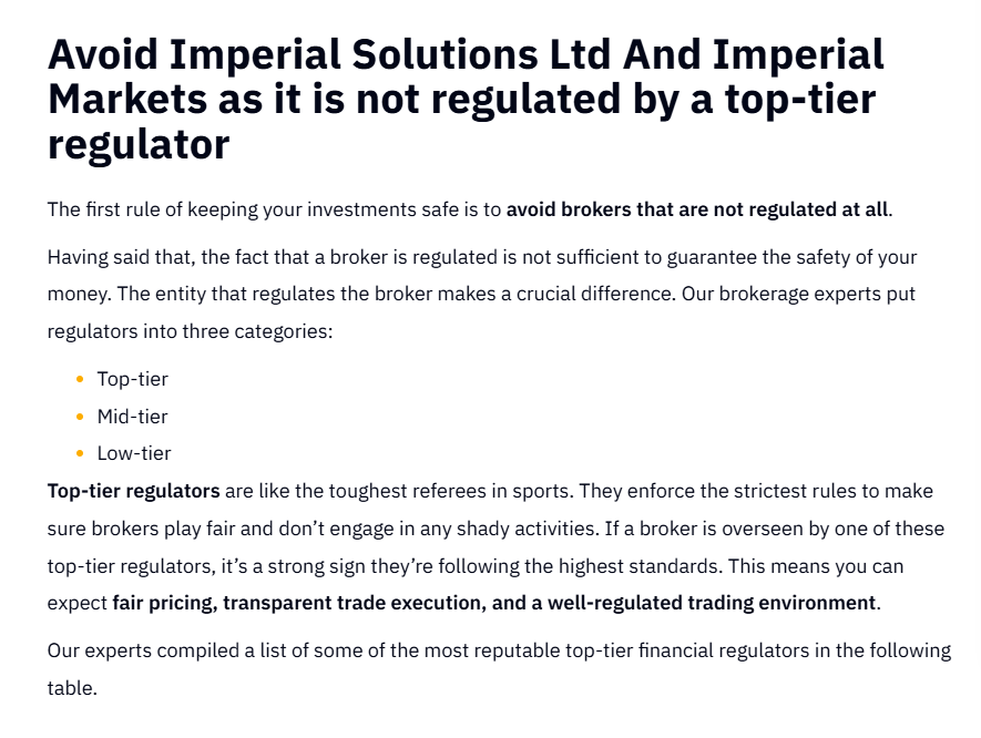 Imperial Solutions